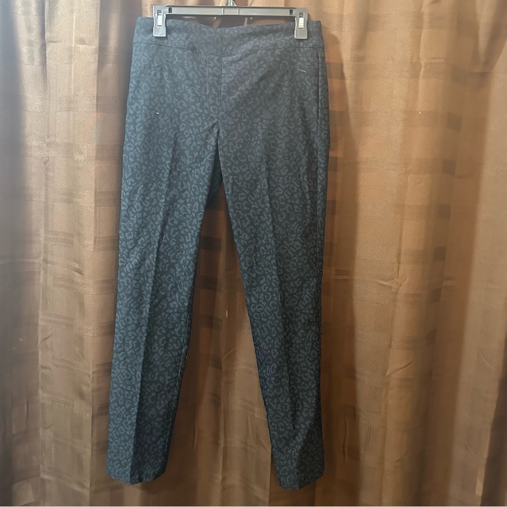 Elliott Lauren Black Grey Leopard Animal Pull On Print Pants 4